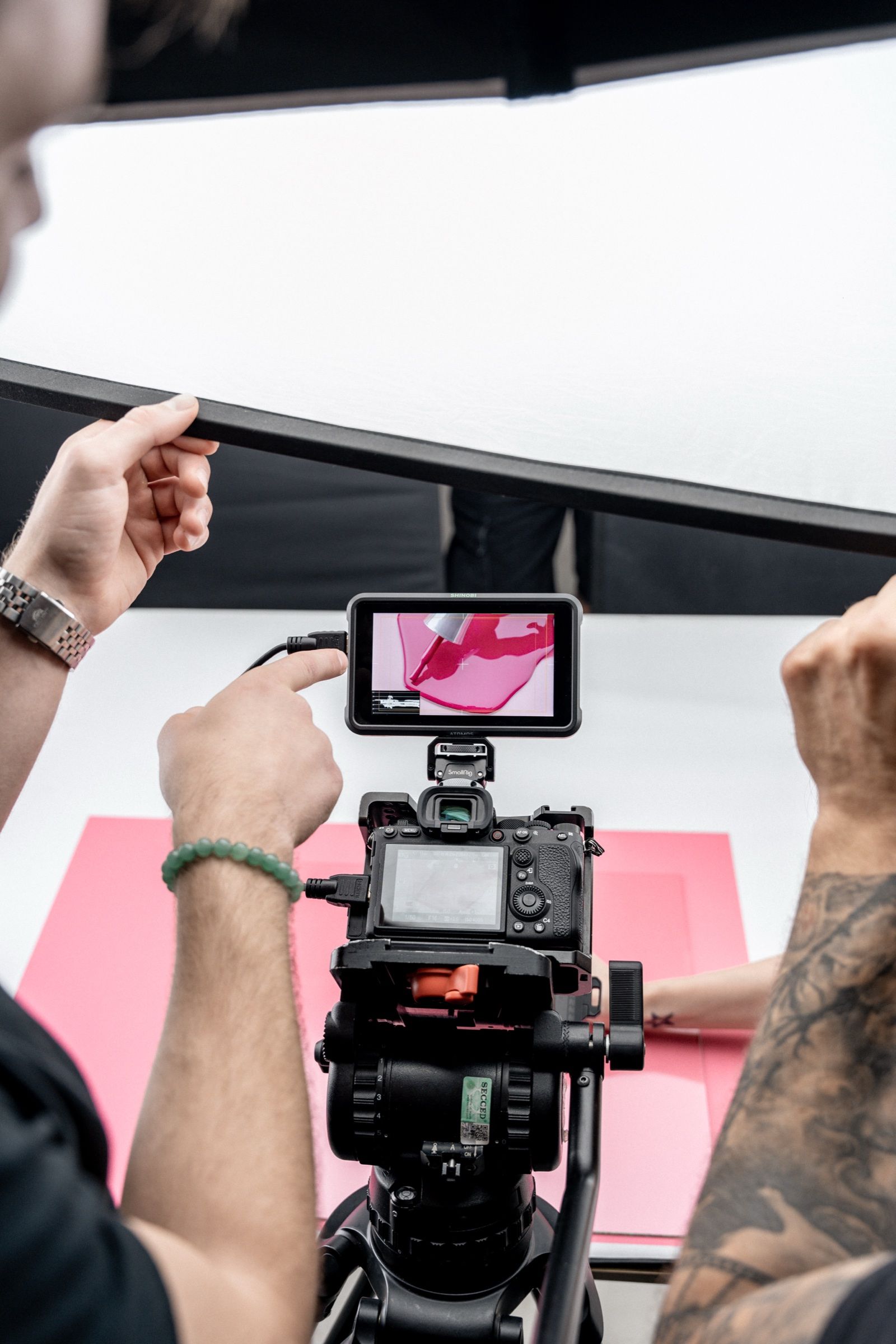 Framing a shot on the camera monitor