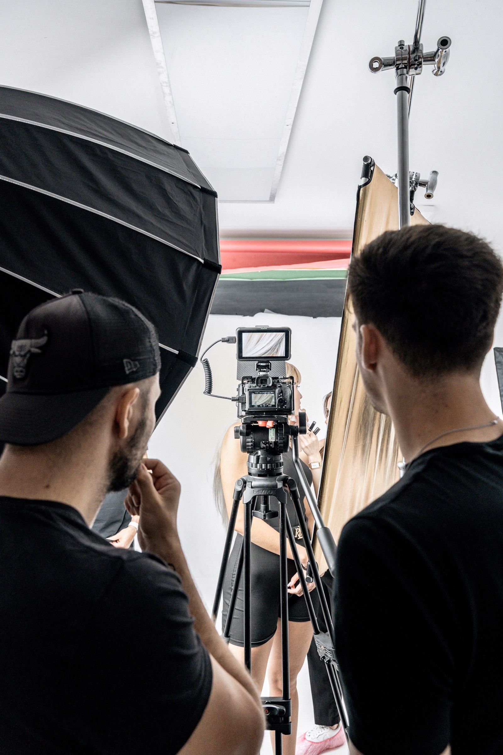 Crew setting up the camera