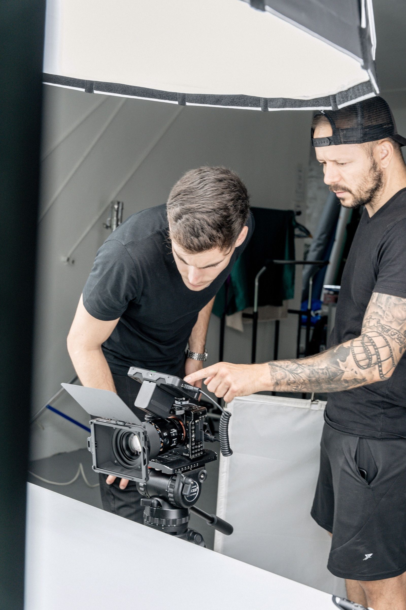 Adjusting the camera between takes